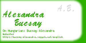 alexandra bucsay business card